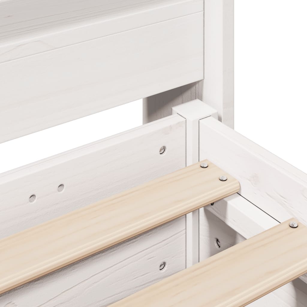Bed Frame without Mattress White 200x200 cm Solid Wood Pine