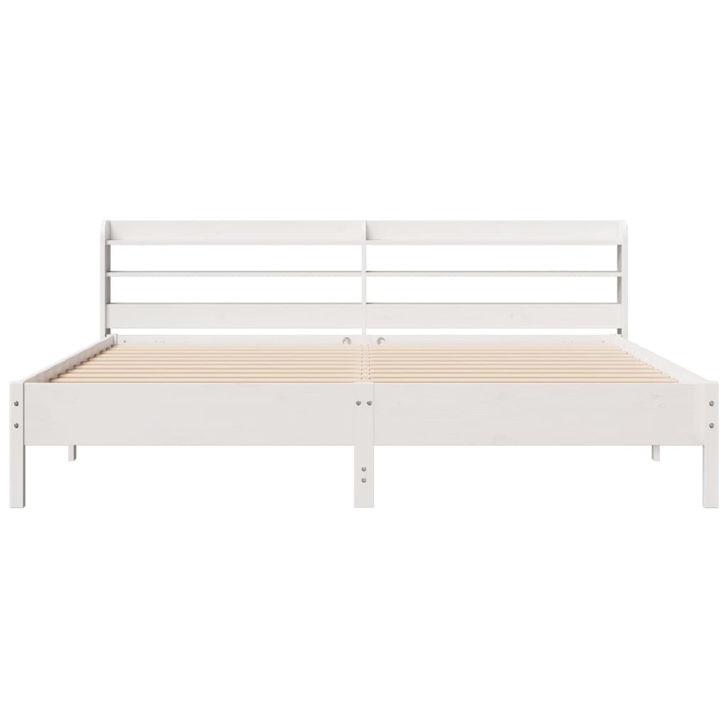Rustic Wooden Solid Pine Wood Super King Size 180cm Bed Frame Base With Headboard
