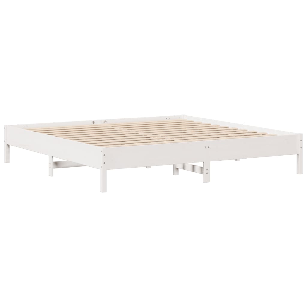 Rustic Wooden Solid Pine Wood Super King Size 180cm Bed Frame Base With Headboard