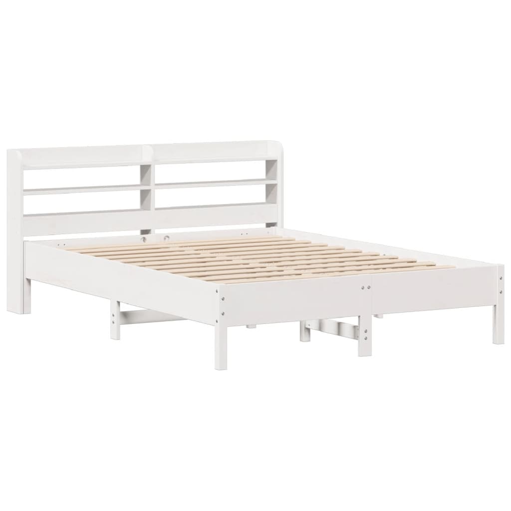 Rustic Wooden Solid Pine Wood Queen Size 1.6m Bed Frame Base With Headboard