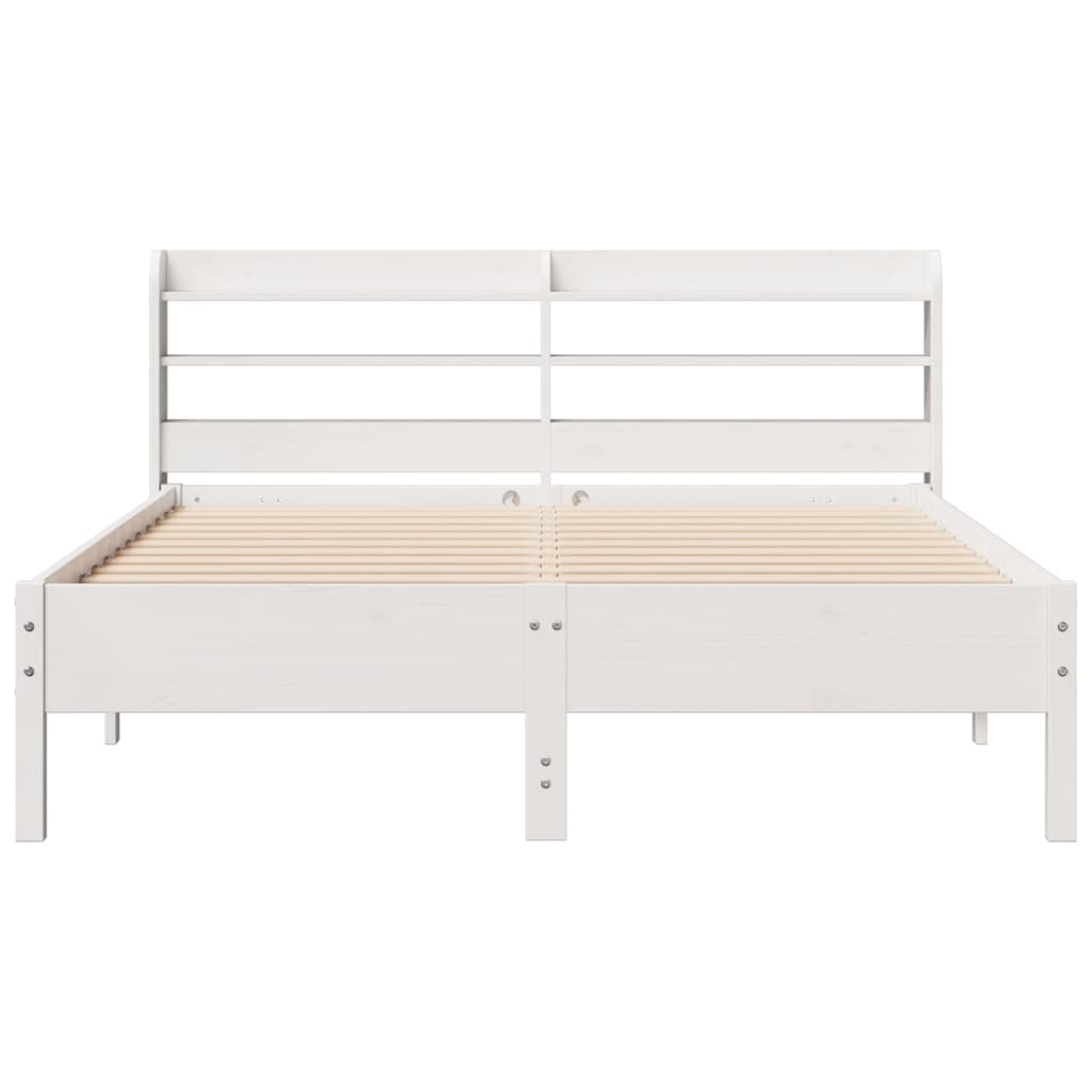 Rustic Wooden Solid Pine Wood Queen Size 1.6m Bed Frame Base With Headboard