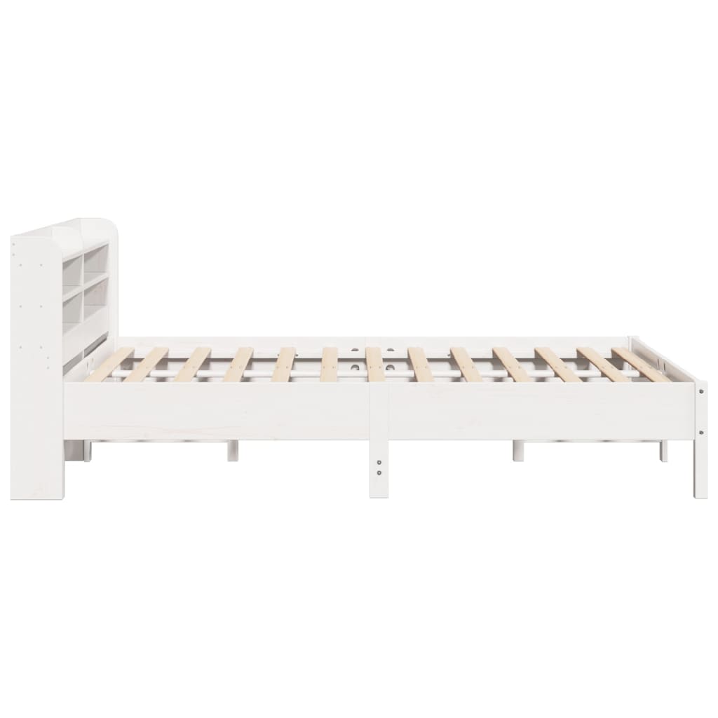 Rustic Wooden Solid Pine Wood Queen Size 1.6m Bed Frame Base With Headboard