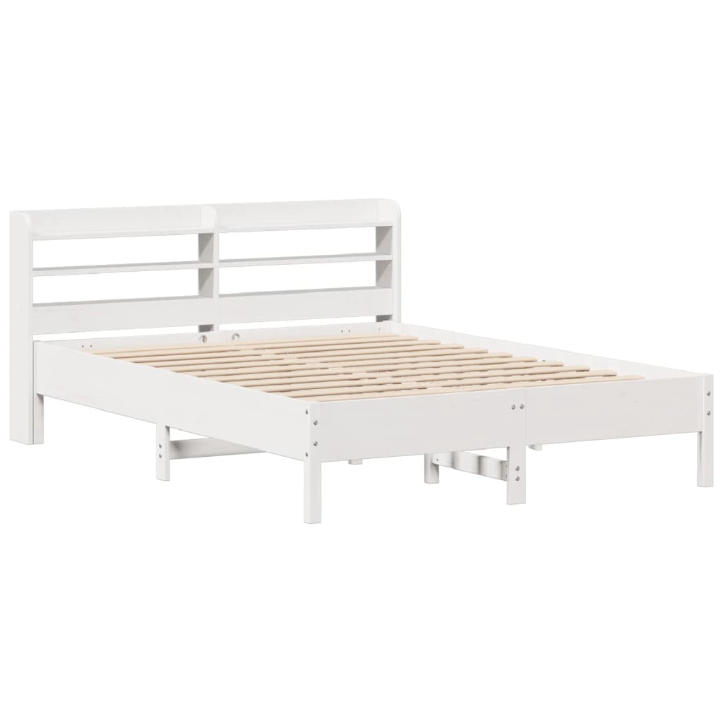 Rustic Wooden Solid Pine Wood King Size 150cm Bed Frame Base With Headboard