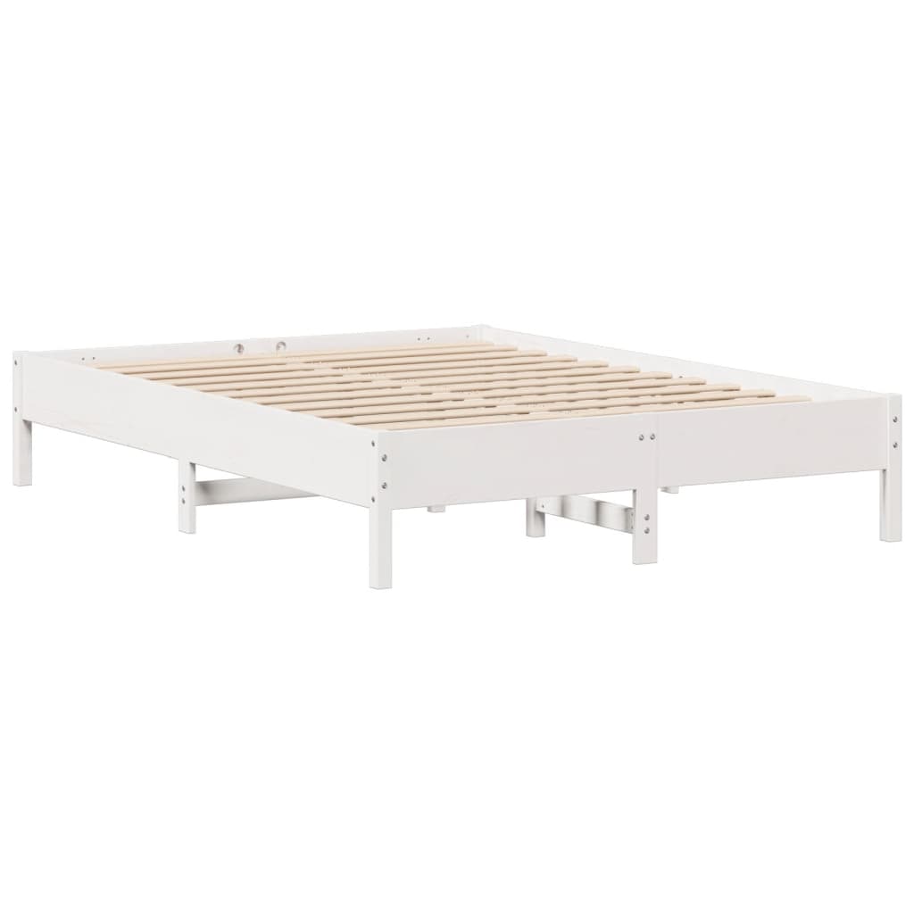 Rustic Wooden Solid Pine Wood King Size 150cm Bed Frame Base With Headboard