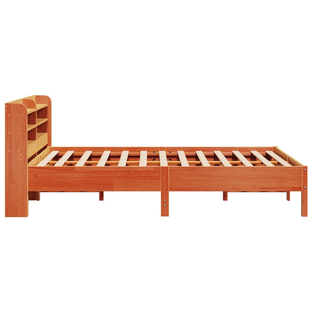 Rustic Wooden Solid Pine Wood King Size 150cm Bed Frame Base With Headboard