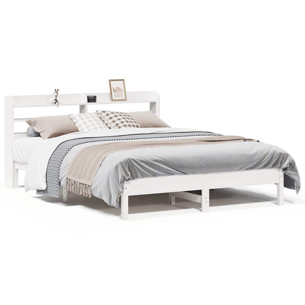 Bed Frame without Mattress White 140x200 cm Solid Wood Pine