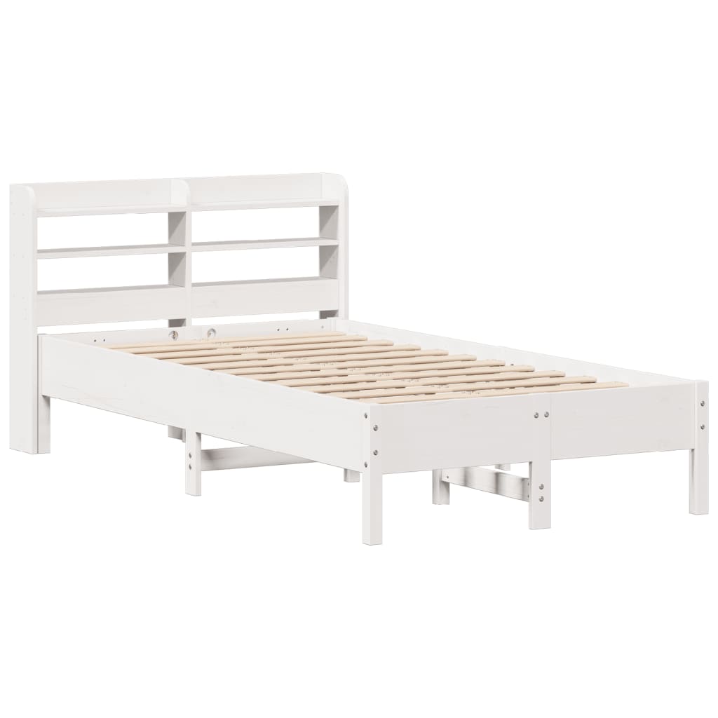 Bed Frame without Mattress White 120x200 cm Solid Wood Pine