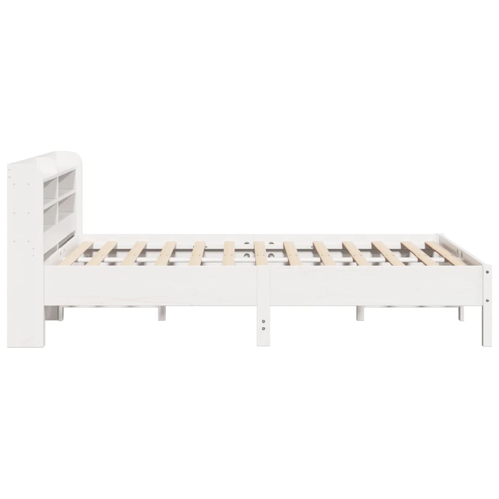 Rustic Wooden Solid Pine Wood Double Size 135cm Bed Frame Base With Headboard