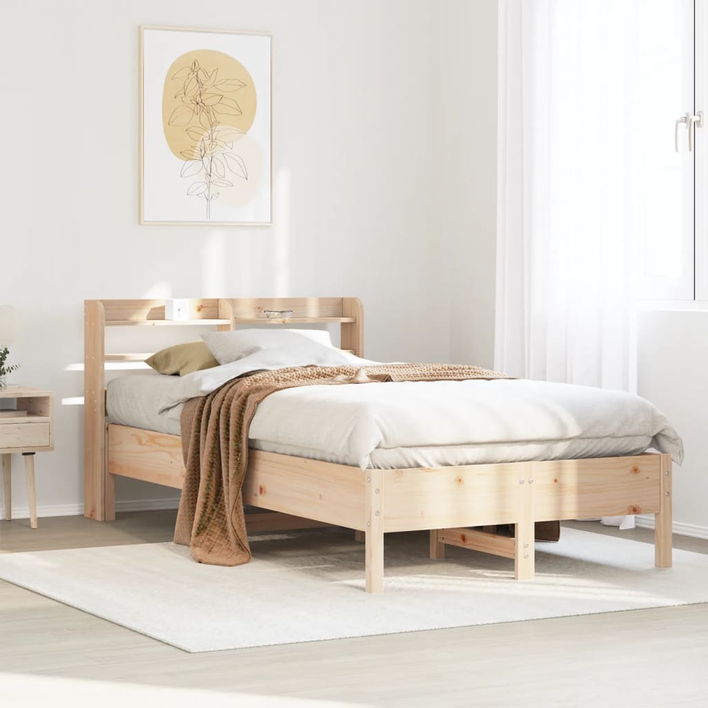 Bed Frame without Mattress 120x190 cm Small Double Solid Wood Pine