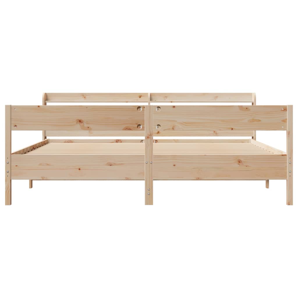 Bed Frame without Mattress 200x200 cm Solid Wood Pine