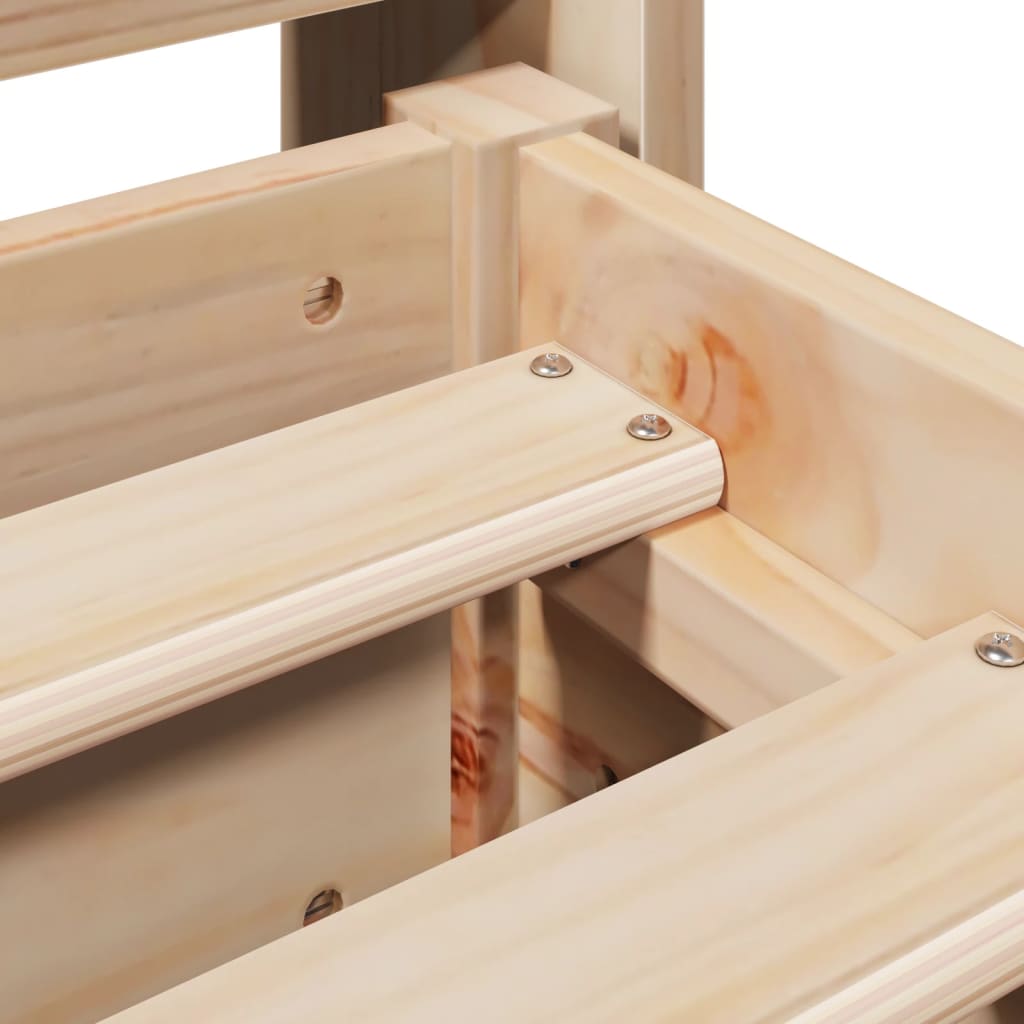 Bed Frame without Mattress 200x200 cm Solid Wood Pine