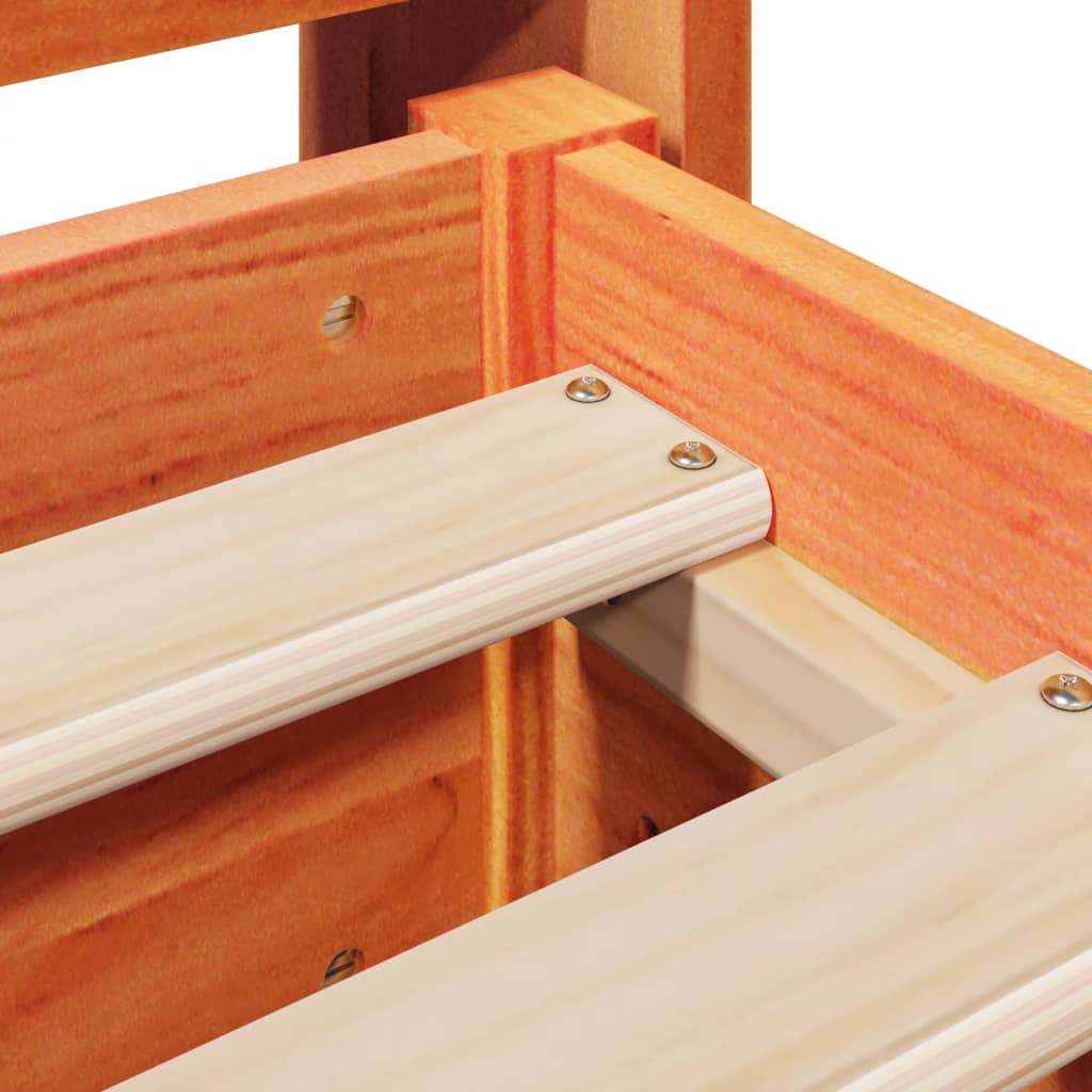 Bed Frame without Mattress Wax Brown 200x200 cm Solid Wood Pine