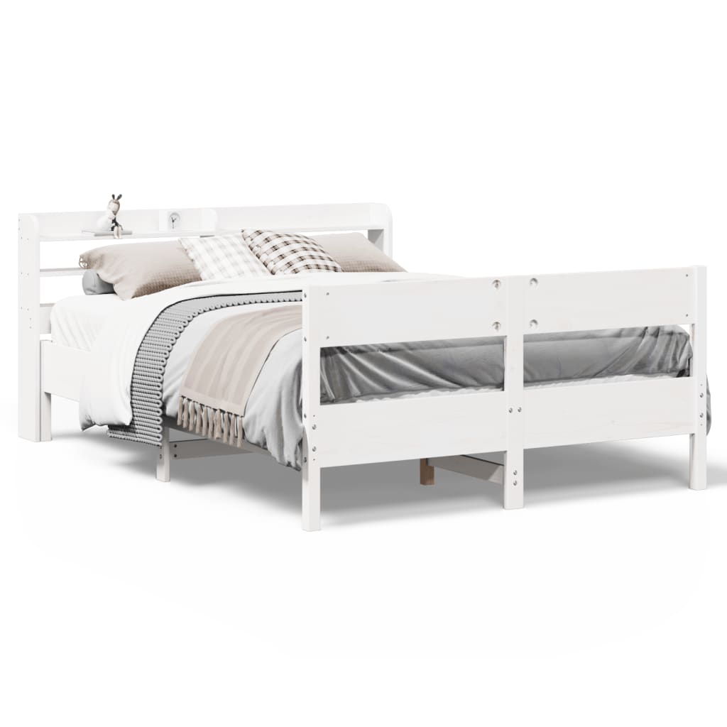Bed Frame without Mattress White 160x200 cm Solid Wood Pine