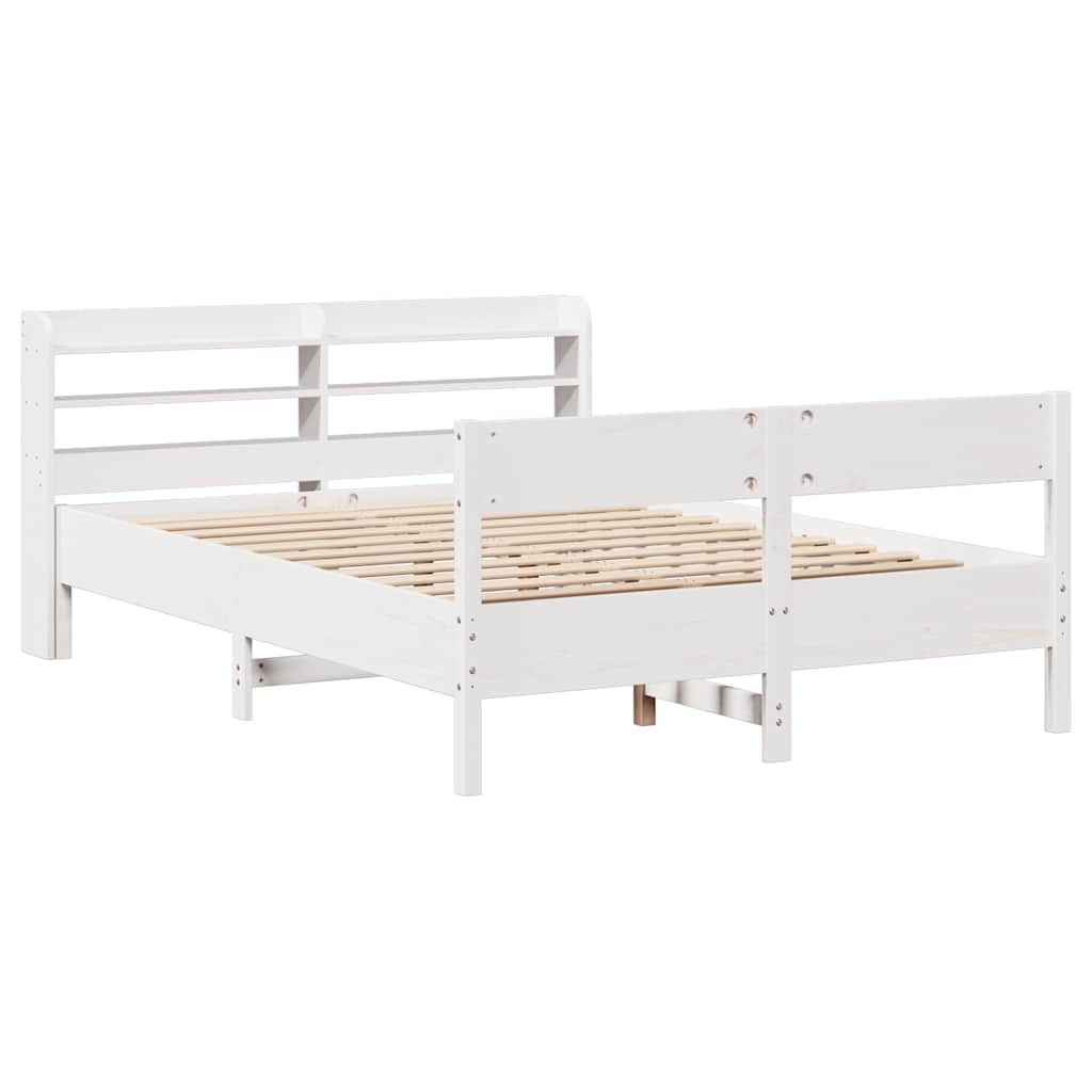 Bed Frame without Mattress White 120x200 cm Solid Wood Pine