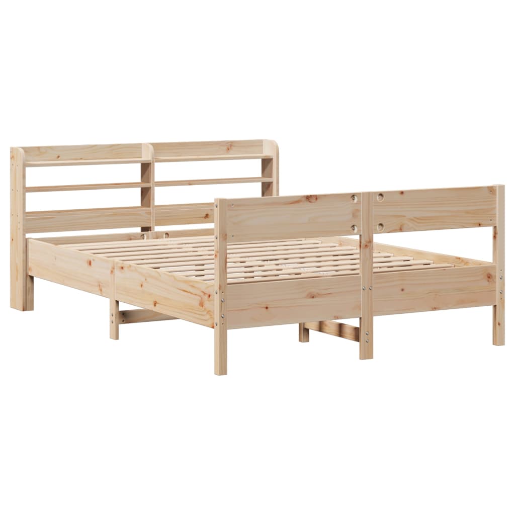 Bed Frame without Mattress 140x190 cm Solid Wood Pine