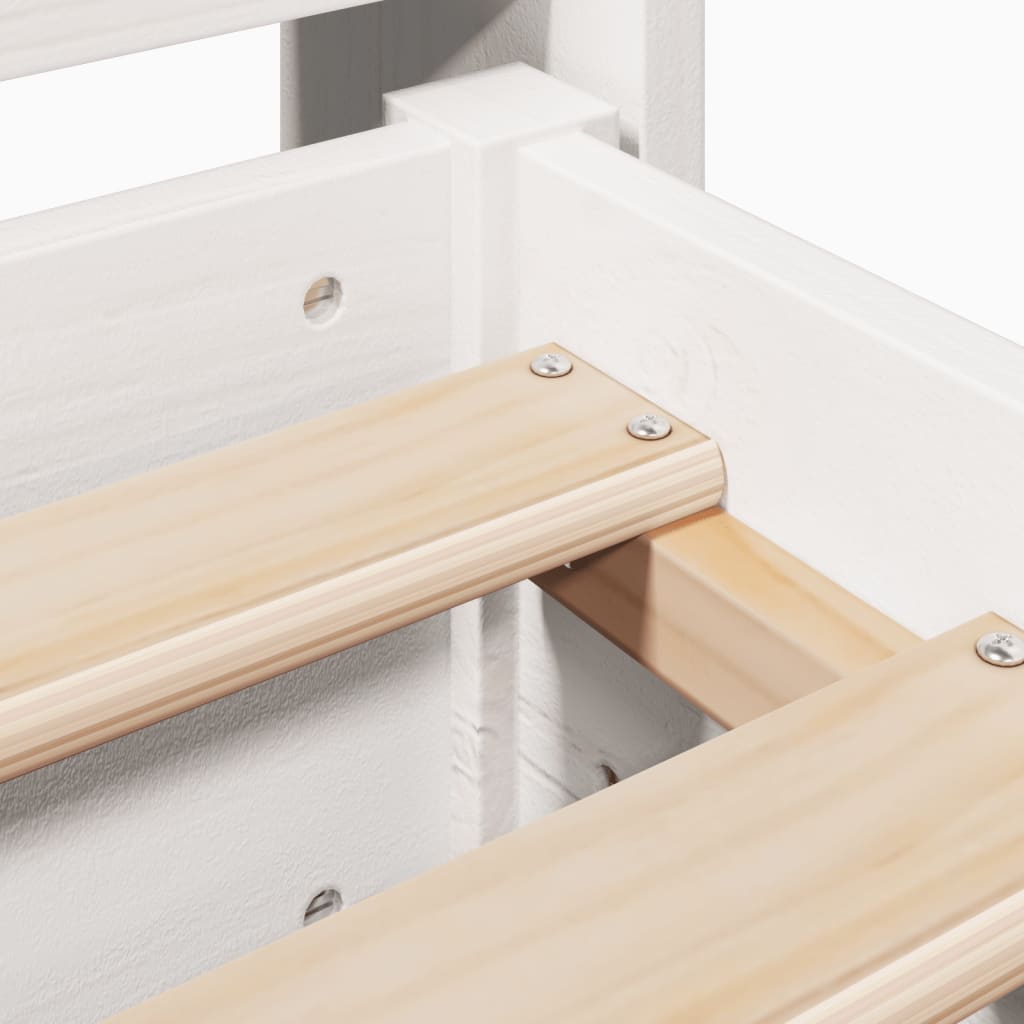 Bed Frame without Mattress White 140x190 cm Solid Wood Pine