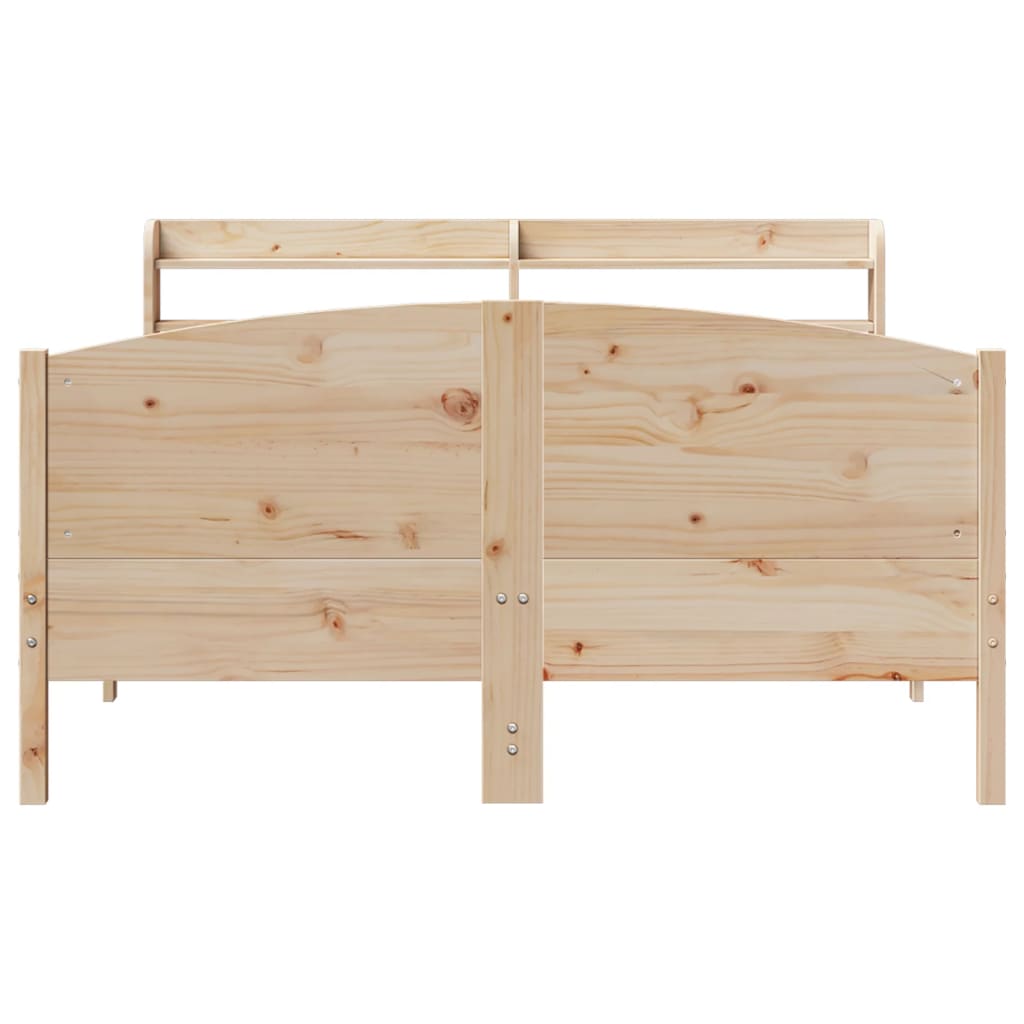Bed Frame without Mattress 140x200 cm Solid Wood Pine