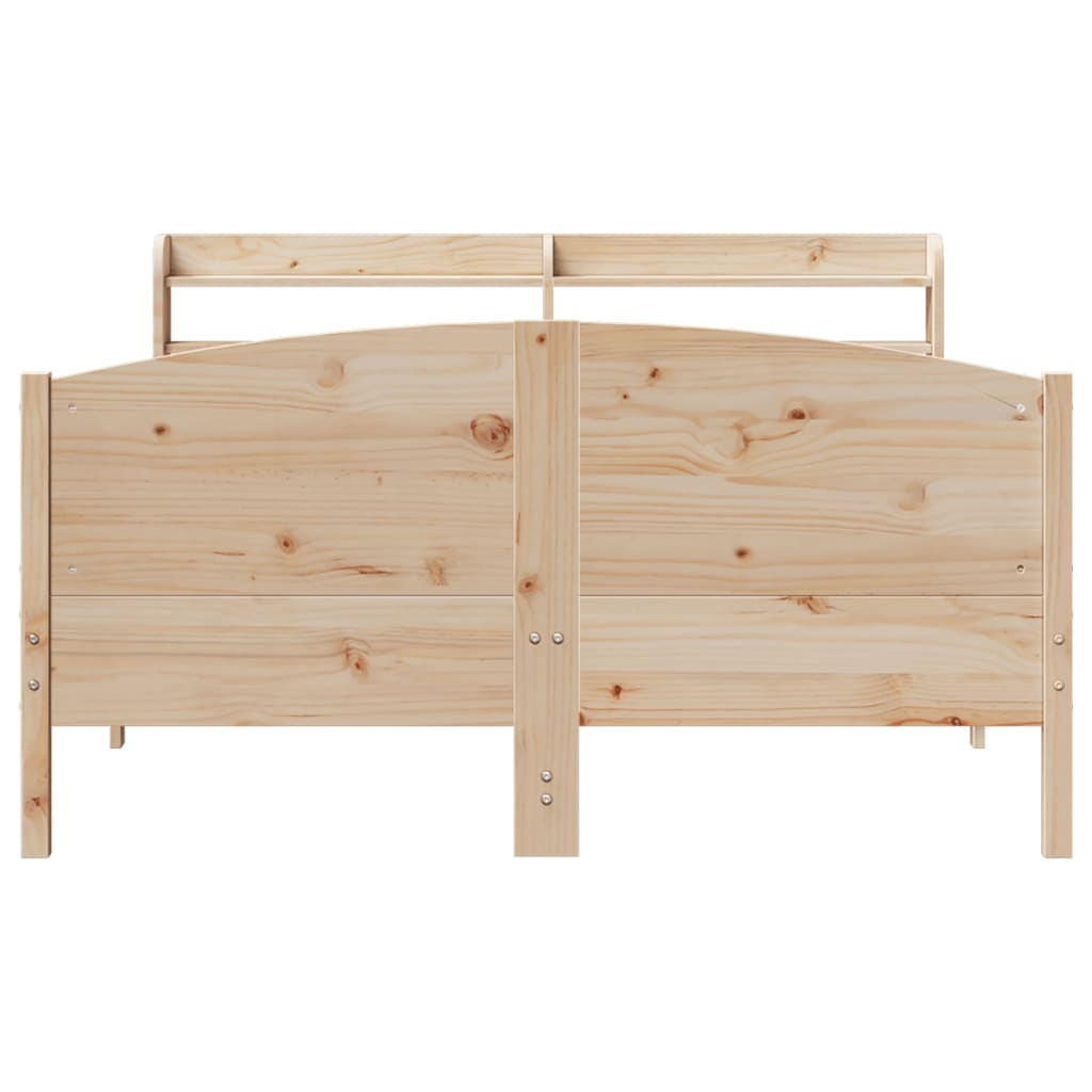Bed Frame without Mattress 140x190 cm Solid Wood Pine
