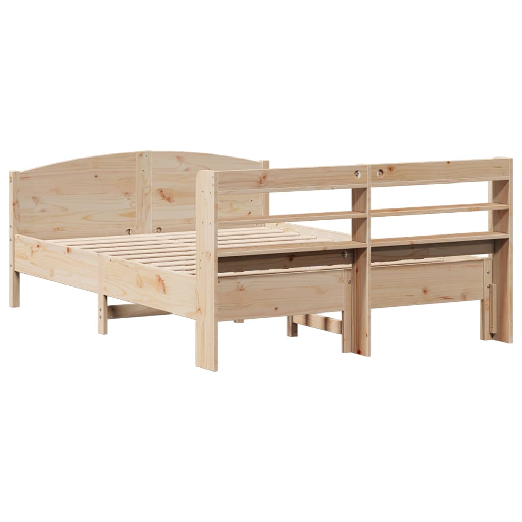 Bed Frame without Mattress 140x190 cm Solid Wood Pine