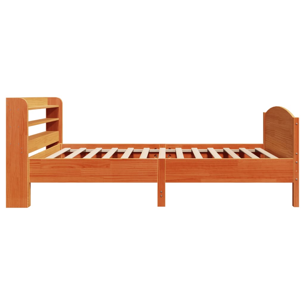 Bed Frame without Mattress Wax Brown 75x190 cm Small Single Solid Wood Pine