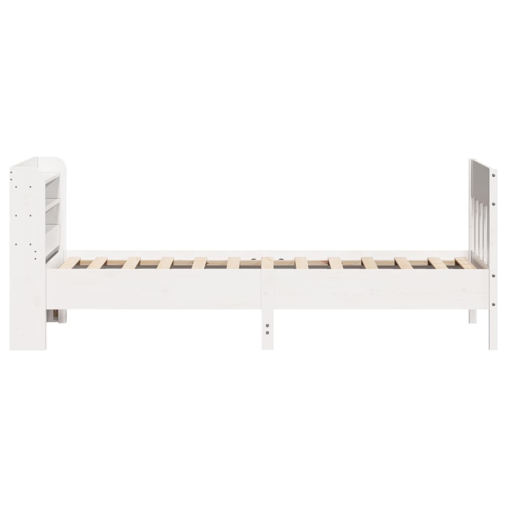 Bed Frame without Mattress White 100x200 cm Solid Wood Pine