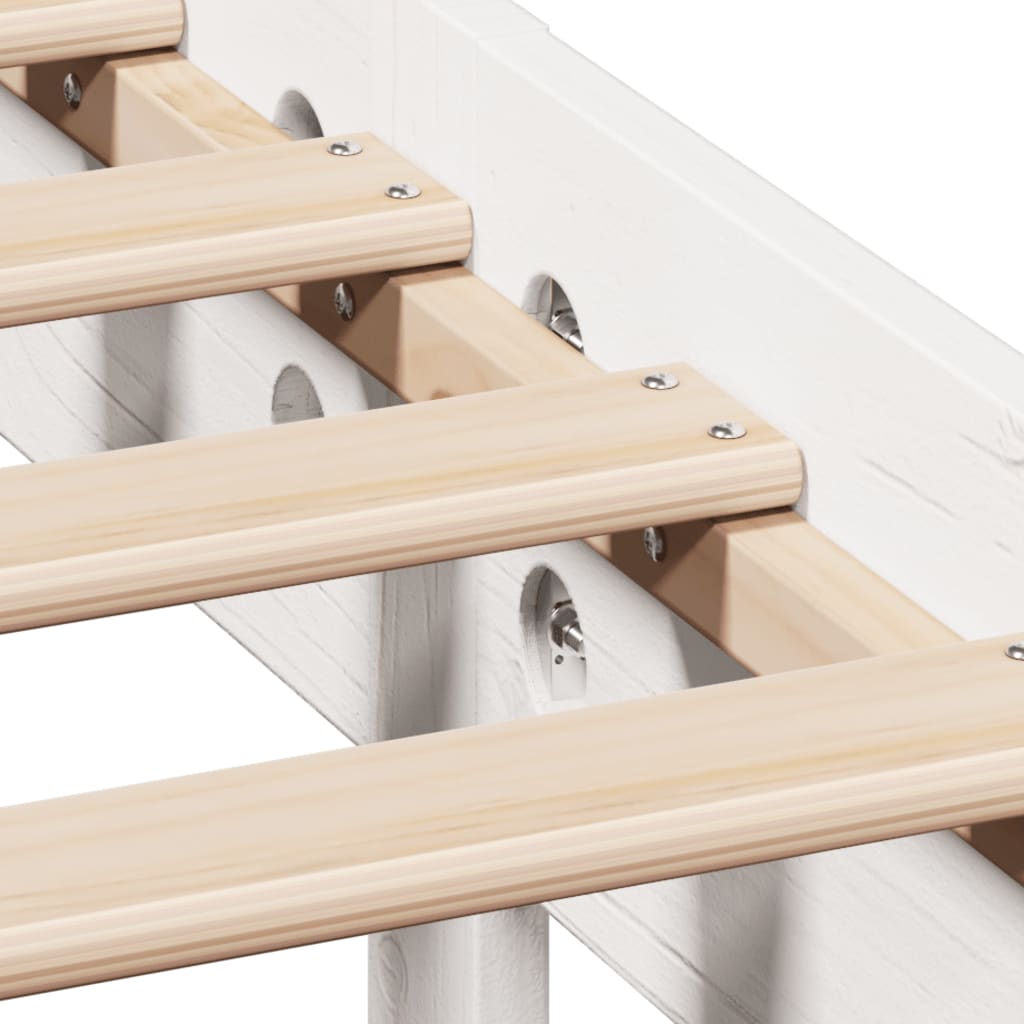 Bed Frame without Mattress White 100x200 cm Solid Wood Pine