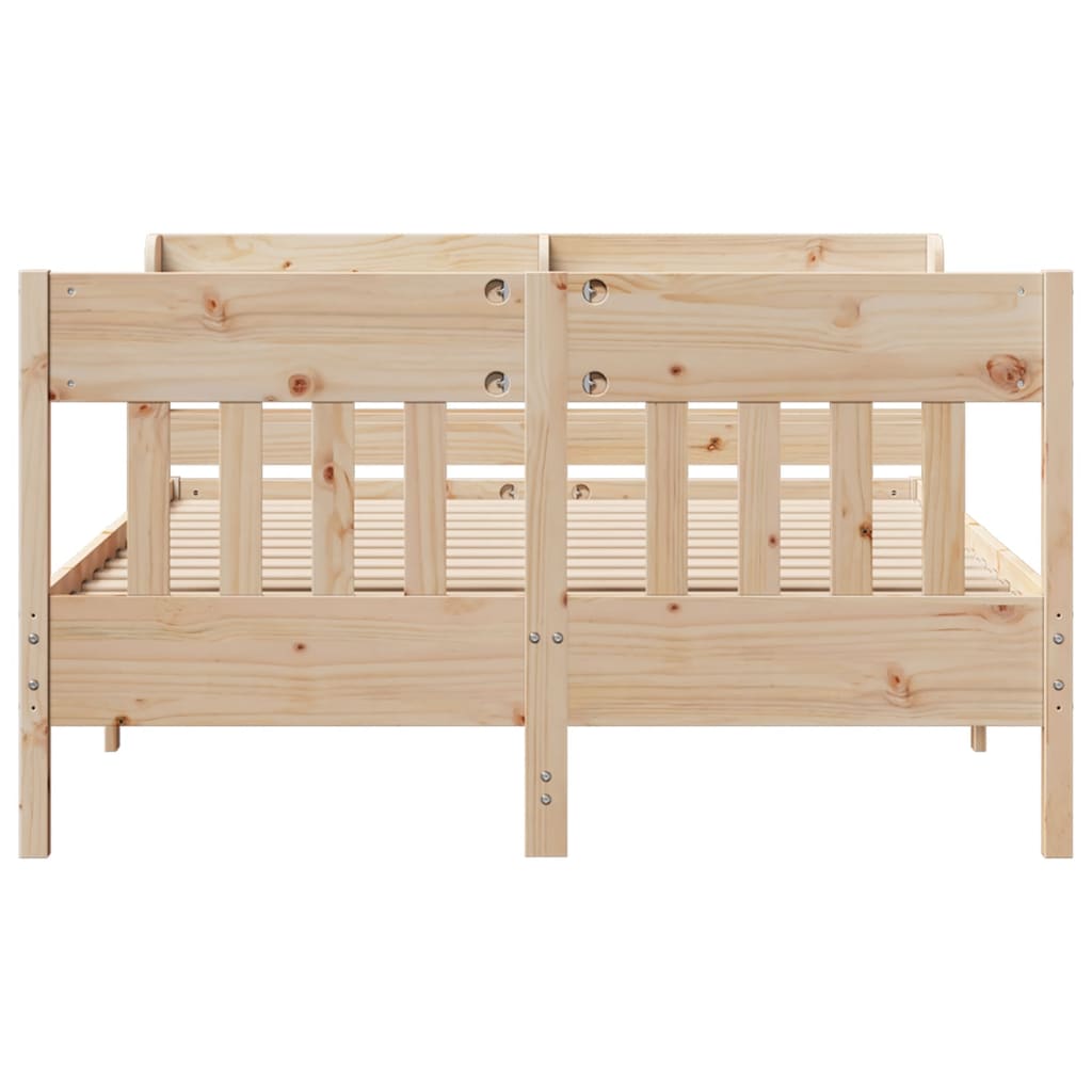 Bed Frame without Mattress 120x190 cm Small Double Solid Wood Pine