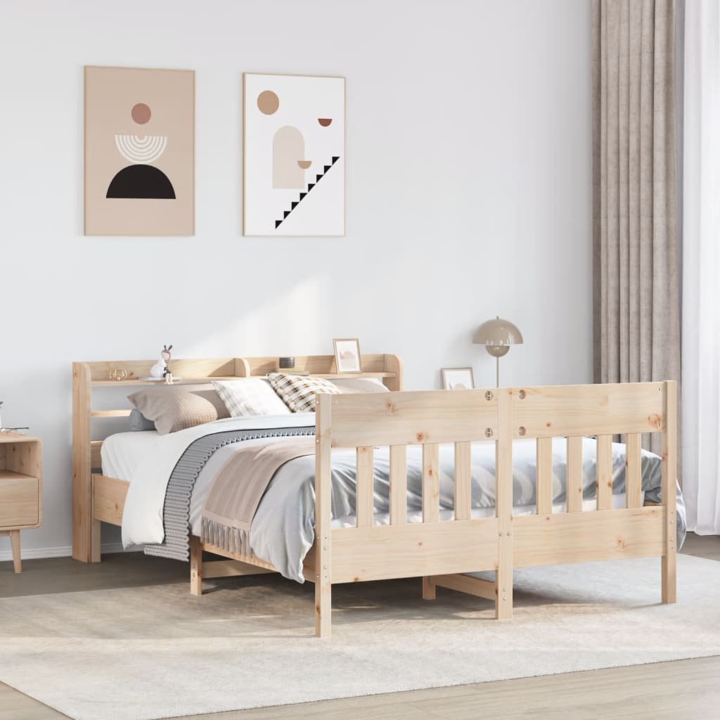 Bed Frame without Mattress 120x190 cm Small Double Solid Wood Pine