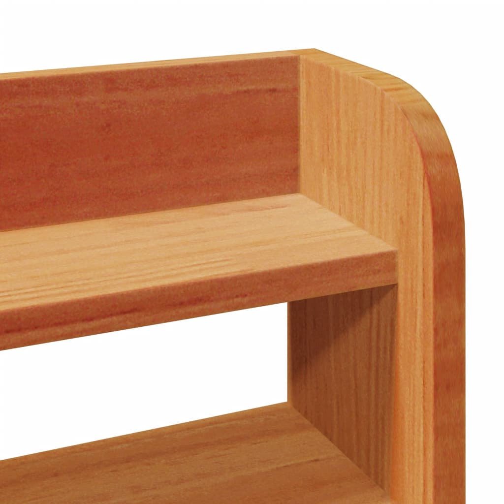 Bed Frame with Headboard Wax Brown 200x200 cm Solid Wood Pine