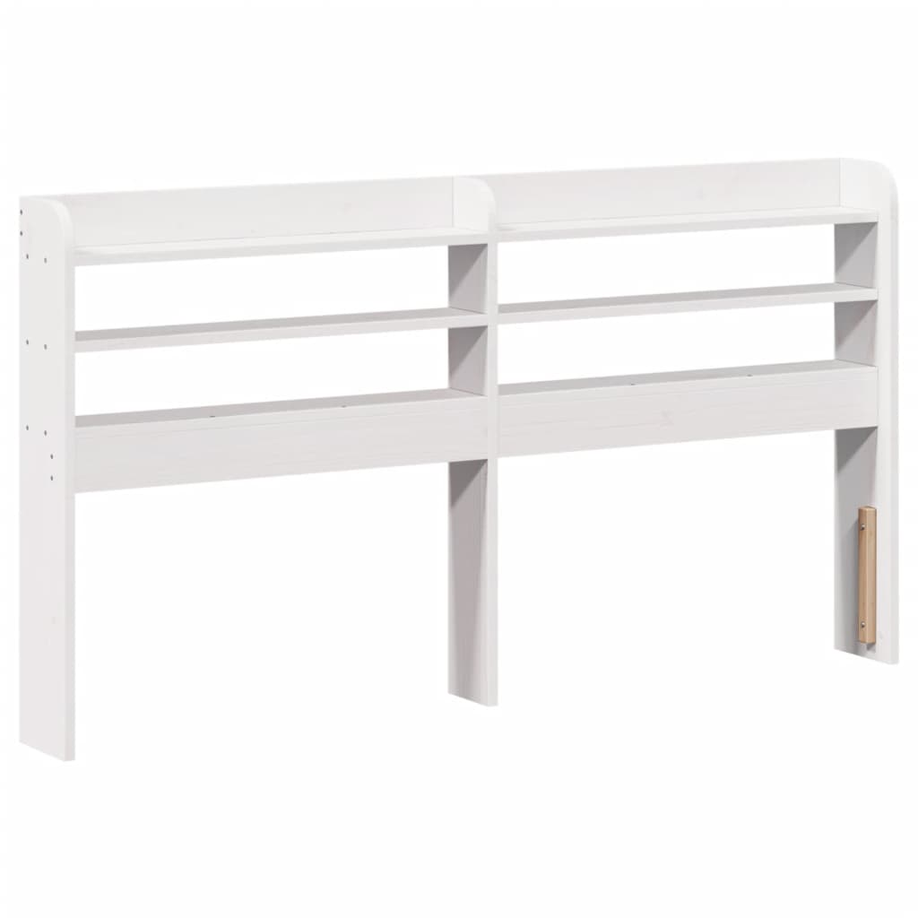Bed Frame with Headboard White 135x190 cm Double Solid Wood Pine