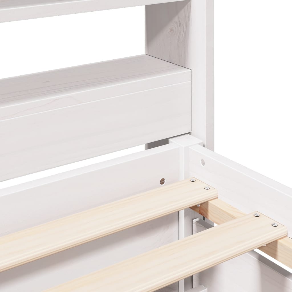 Bed Frame without Mattress White 120x200 cm Solid Wood Pine
