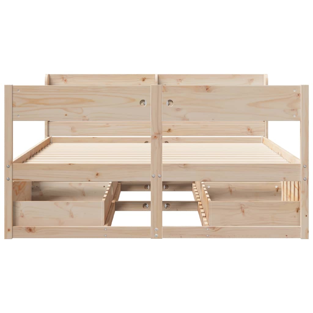 Bed Frame without Mattress 140x190 cm Solid Wood Pine