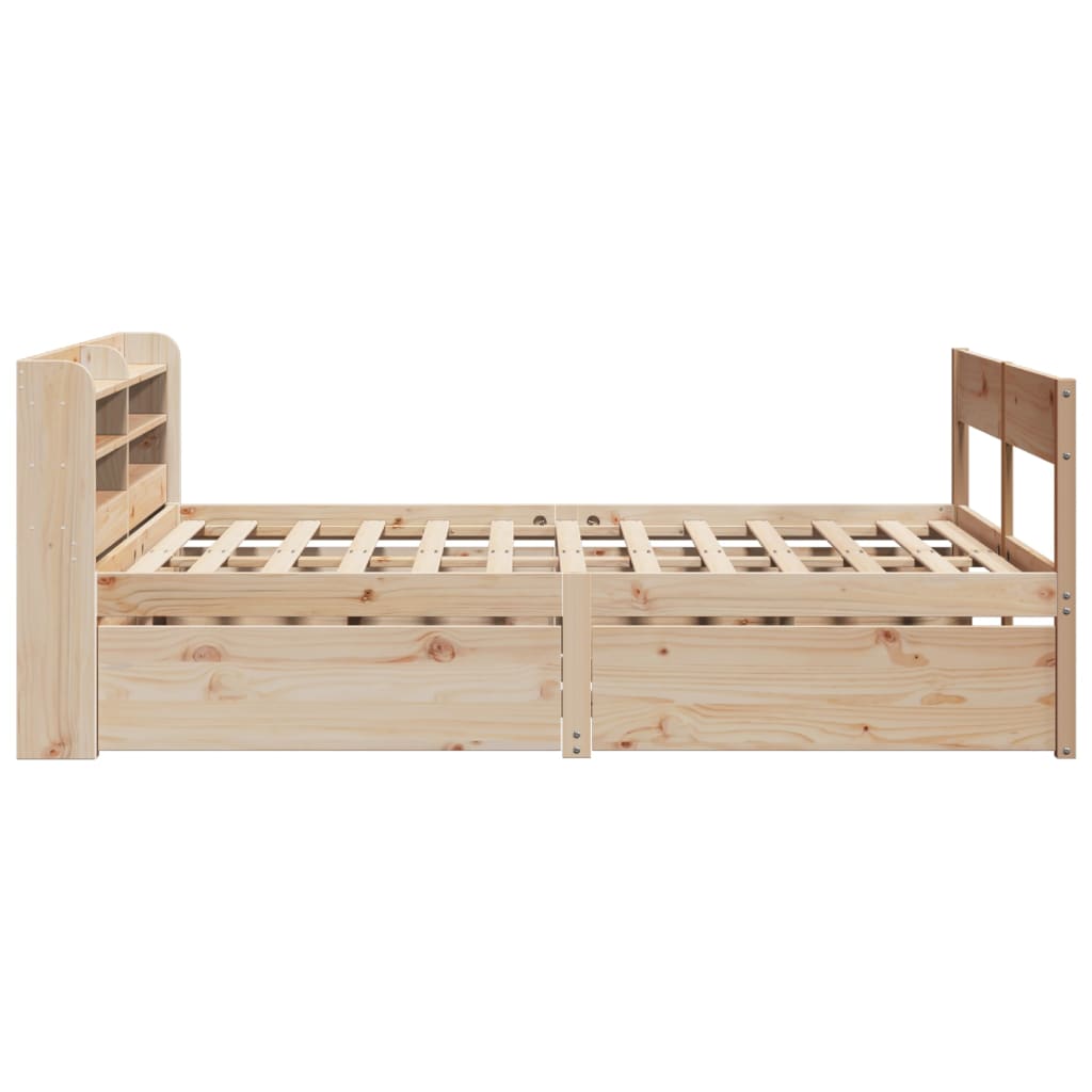 Bed Frame without Mattress 140x190 cm Solid Wood Pine