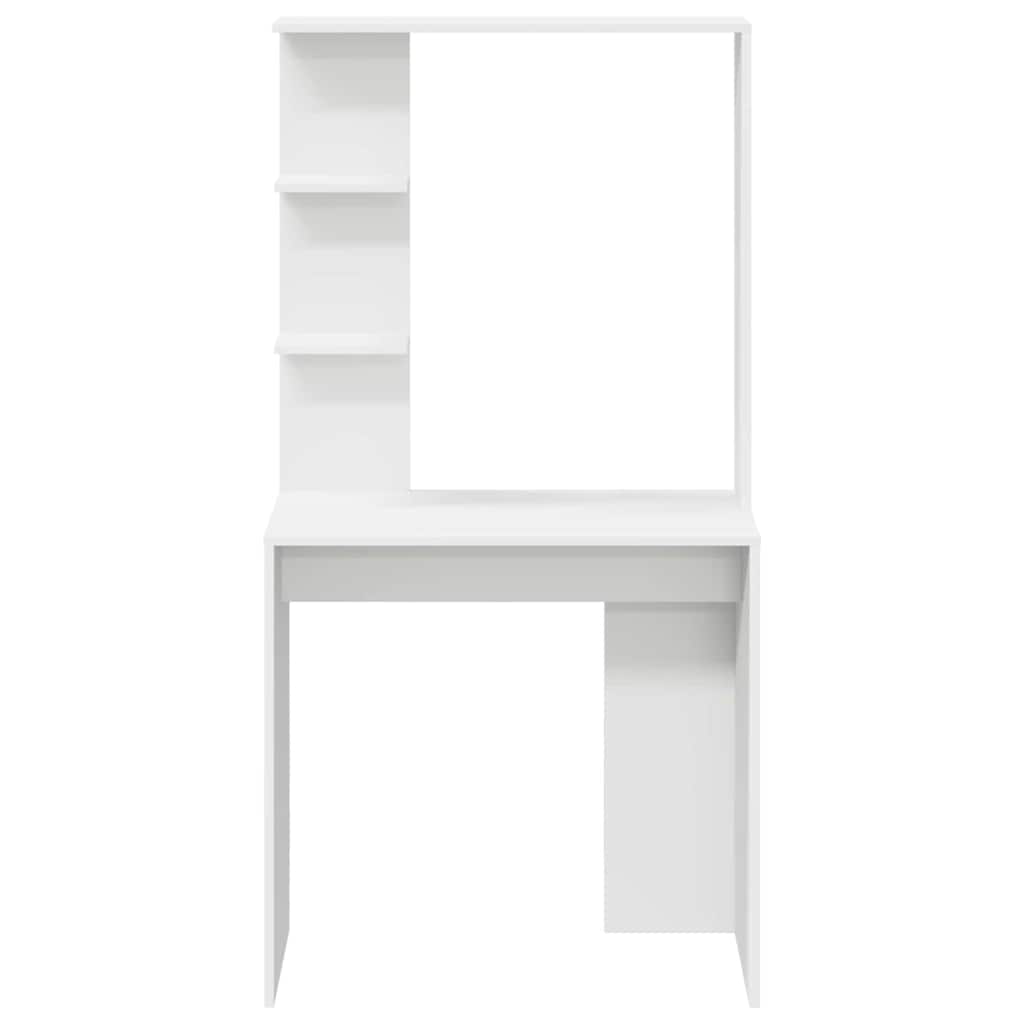 Desk with Shelf White 78.5 x 37 x 154.5 cm Engineered wood