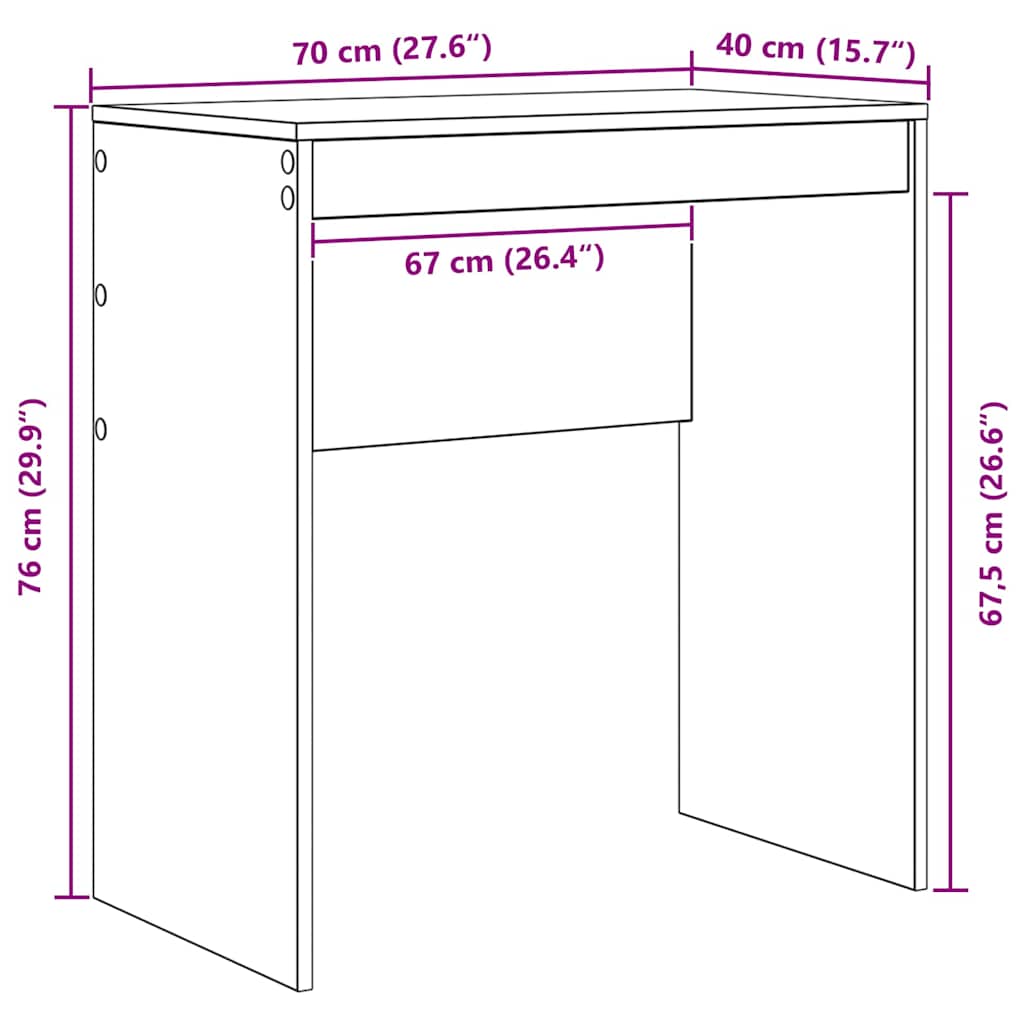Desk Other White 70 x 40 x 76 cm Engineered wood