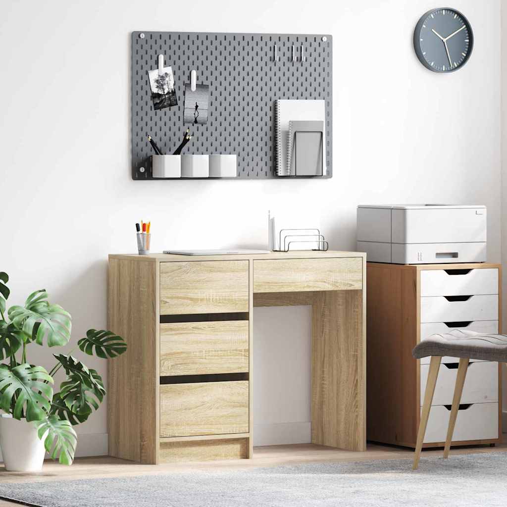 Modern Wooden Home Office Writing Computer Desk Table With 4 Storage Drawers