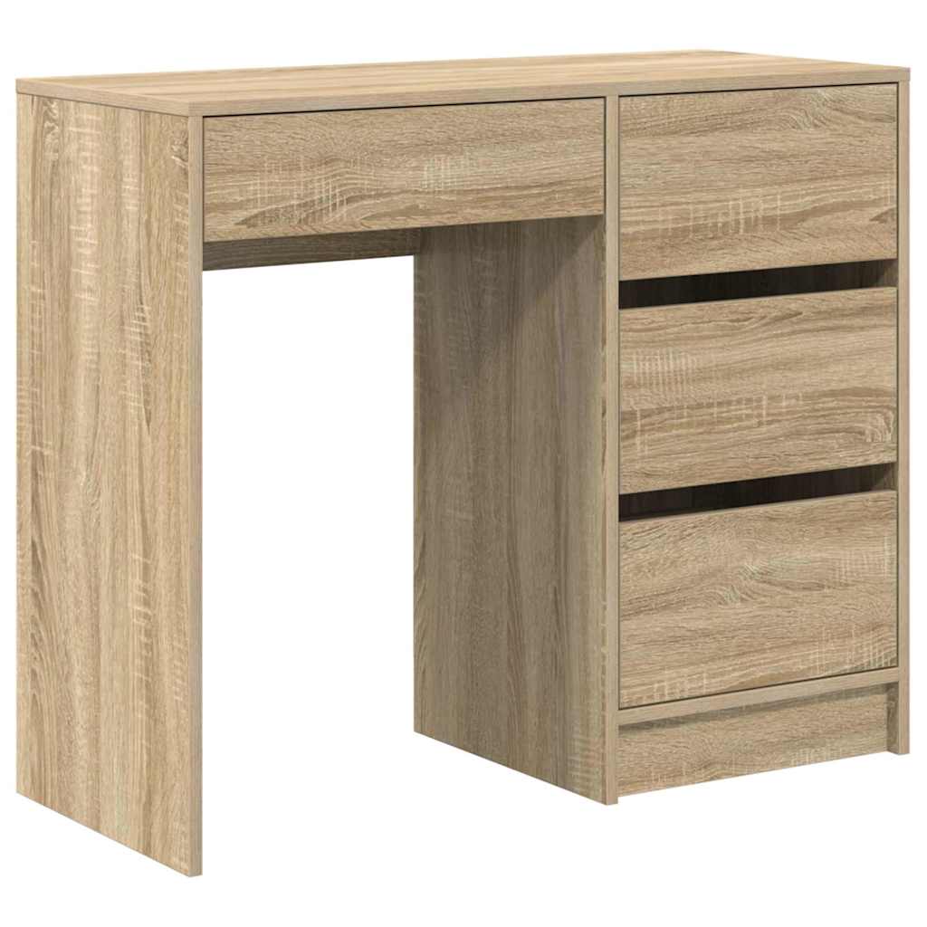 Modern Wooden Home Office Writing Computer Desk Table With 4 Storage Drawers