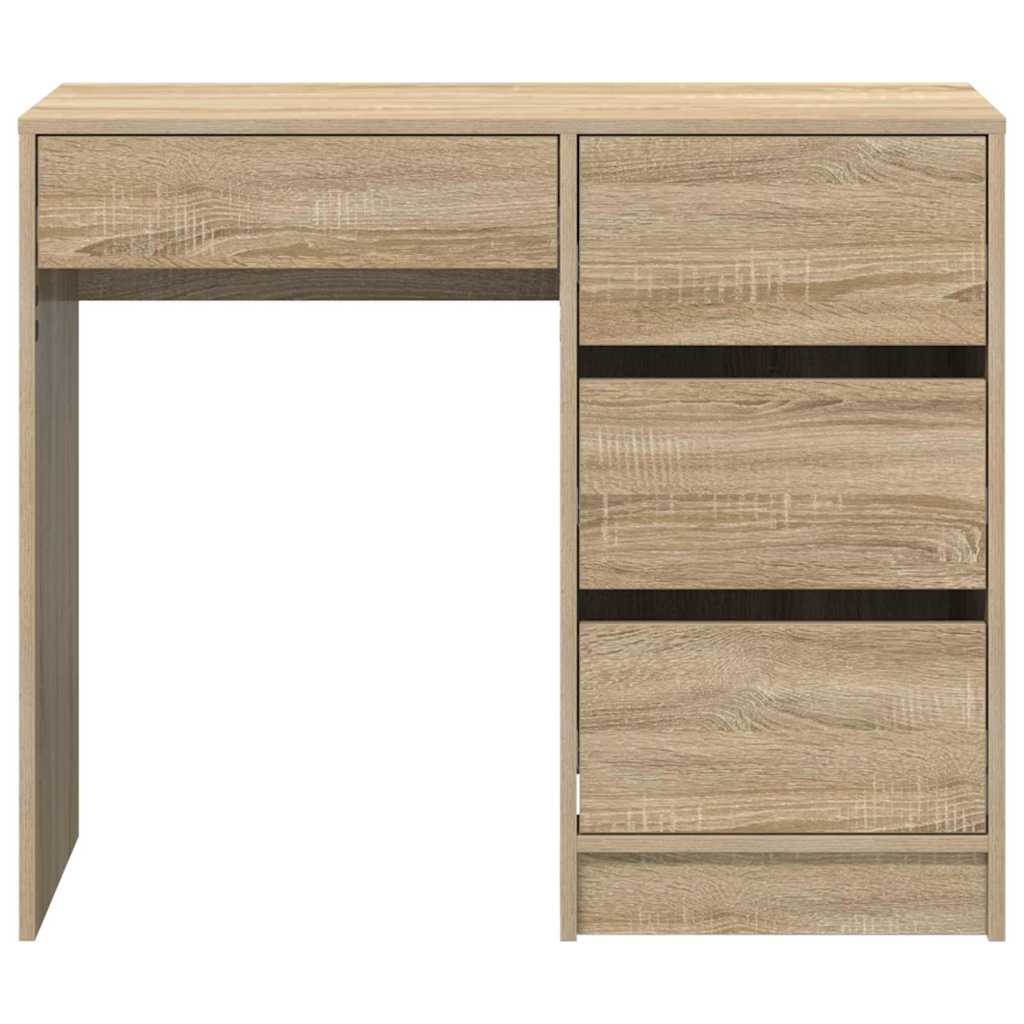 Modern Wooden Home Office Writing Computer Desk Table With 4 Storage Drawers