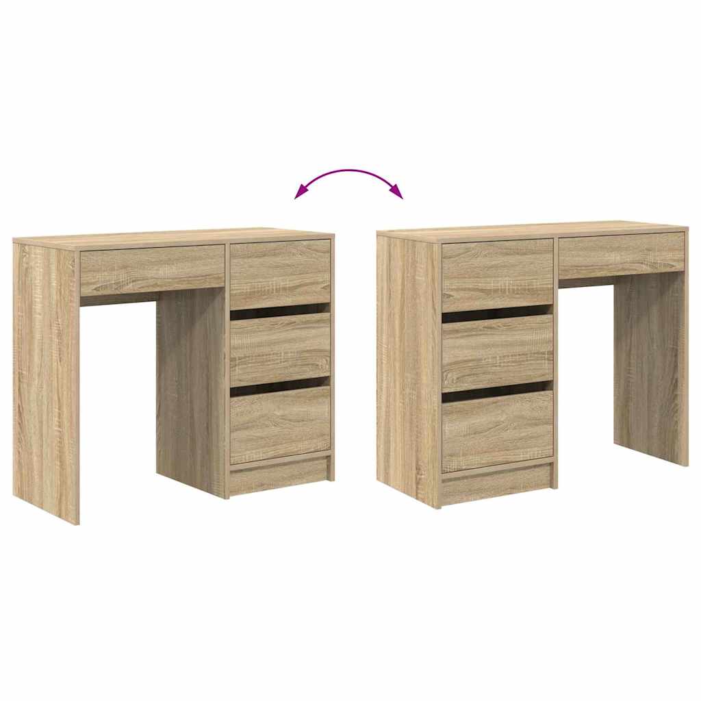 Modern Wooden Home Office Writing Computer Desk Table With 4 Storage Drawers