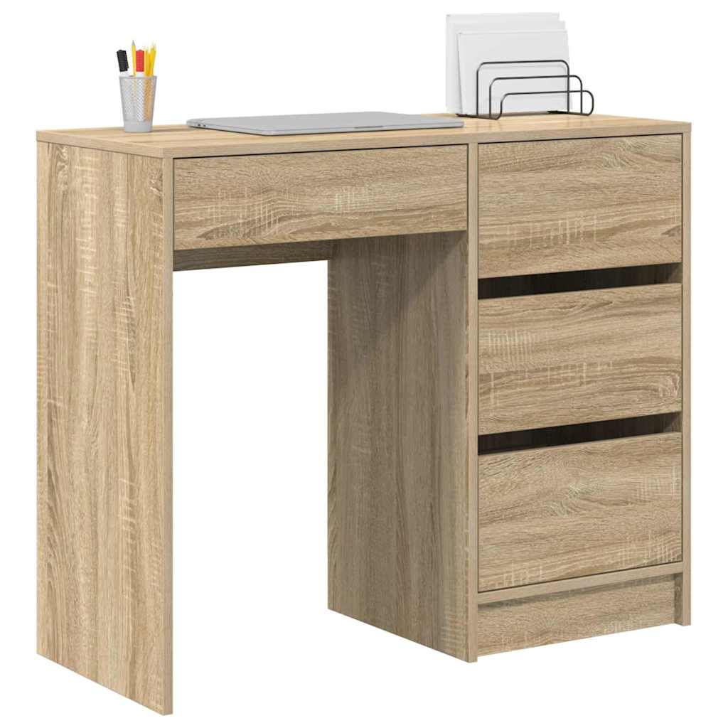 Modern Wooden Home Office Writing Computer Desk Table With 4 Storage Drawers
