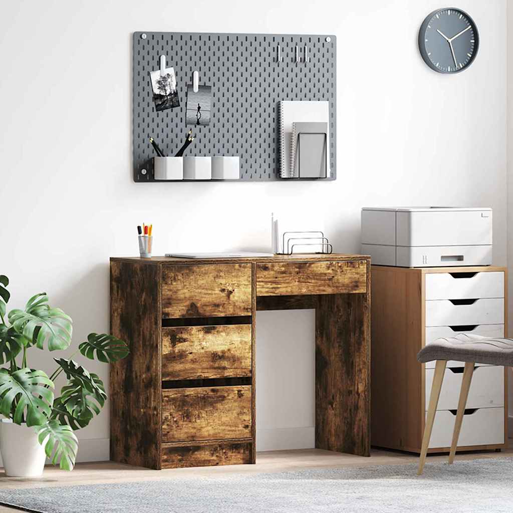 Modern Wooden Home Office Writing Computer Desk Table With 4 Storage Drawers