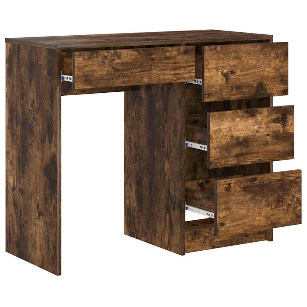 Modern Wooden Home Office Writing Computer Desk Table With 4 Storage Drawers