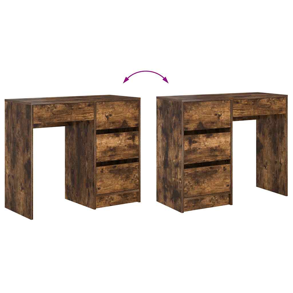 Modern Wooden Home Office Writing Computer Desk Table With 4 Storage Drawers
