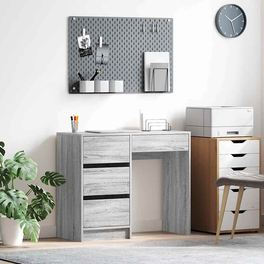 Modern Wooden Home Office Writing Computer Desk Table With 4 Storage Drawers