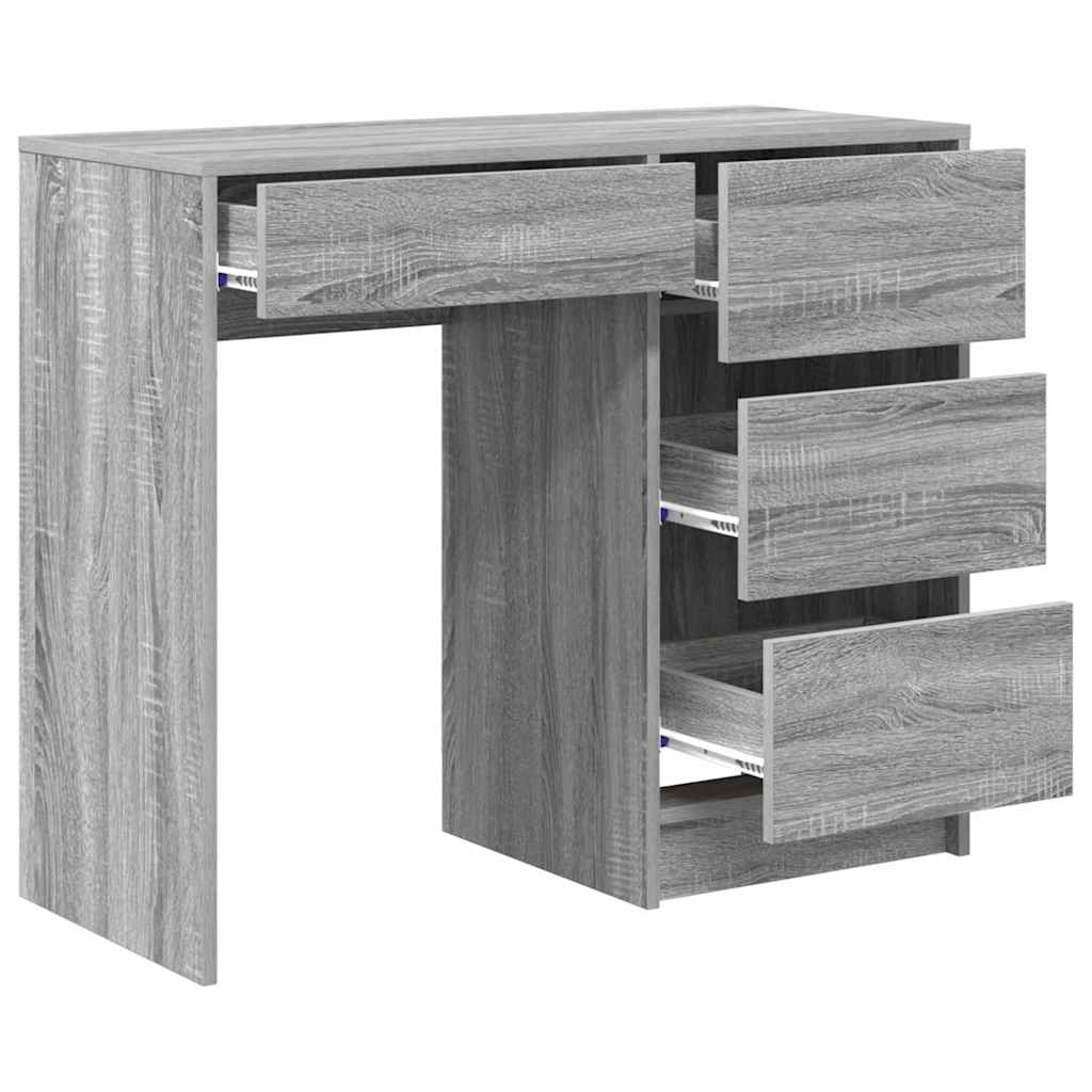 Modern Wooden Home Office Writing Computer Desk Table With 4 Storage Drawers