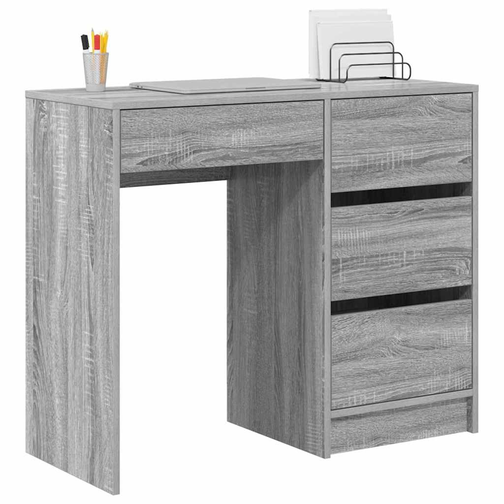 Modern Wooden Home Office Writing Computer Desk Table With 4 Storage Drawers