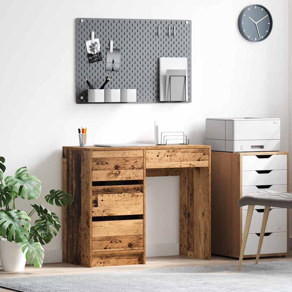 Modern Wooden Home Office Writing Computer Desk Table With 4 Storage Drawers