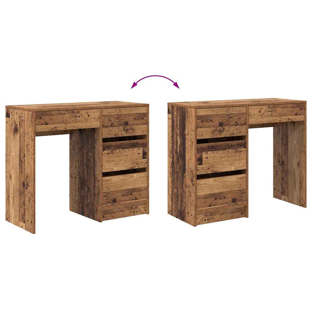 Modern Wooden Home Office Writing Computer Desk Table With 4 Storage Drawers