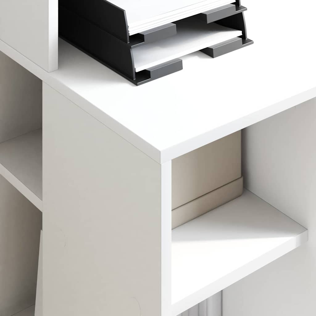 Desk with Storage White 90 x 48 x 101.5 cm Engineered Wood