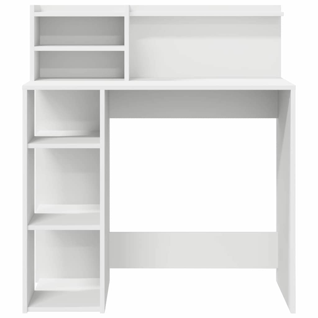 Desk with Storage White 90 x 48 x 101.5 cm Engineered Wood